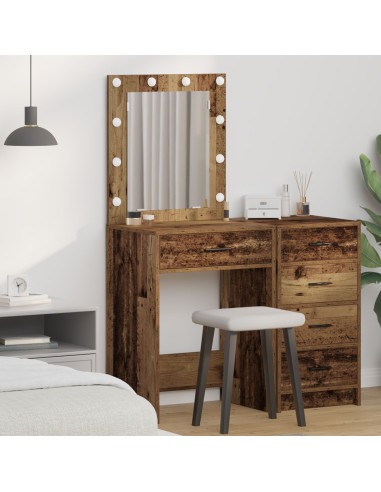 Tavolo da Trucco con cassetto Legno vecchio 50 x 41 x 135 cm