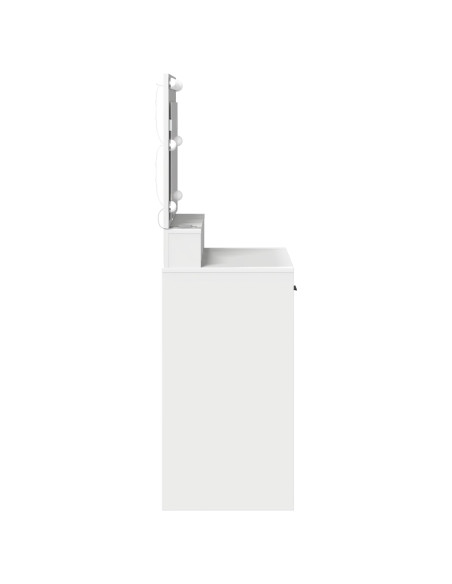 Toeletta  con luci LED, Bianca, 79x41x135 cm