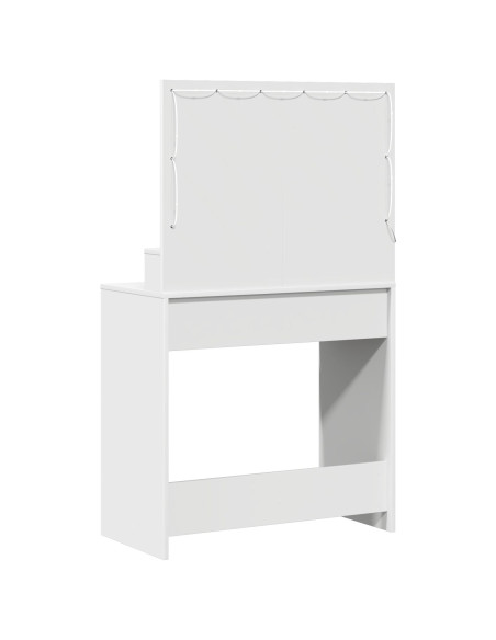 Toeletta  con luci LED, Bianca, 79x41x135 cm