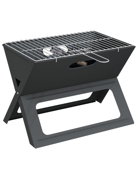 Grill a carbone pieghevole  Nero 46x30x31 cm in acciaio