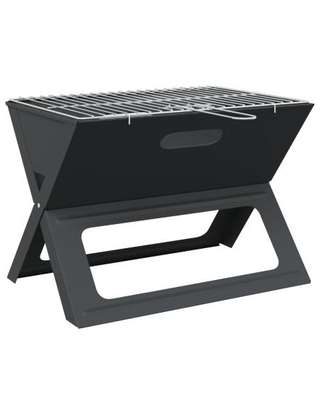 Grill a carbone pieghevole  Nero 46x30x31 cm in acciaio