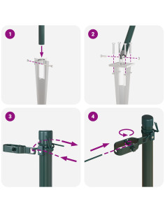 Palo della recinzione 7 pcs Verde Acciaio 2