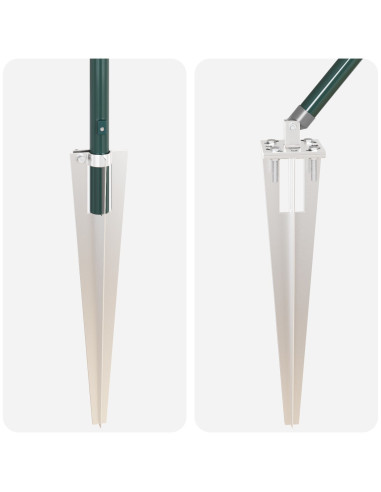 Palo della recinzione 7 pcs Verde Acciaio