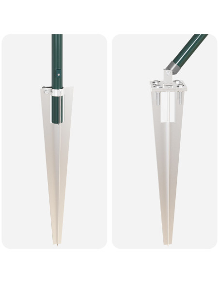 Pali per recinzione  con picchetto 7 pcs Ø32 mm 170 cm acciaio zincato