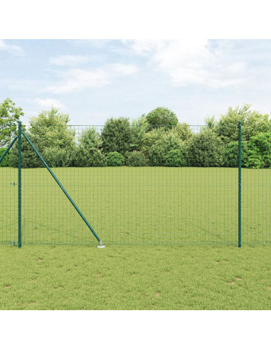 Palo della recinzione 7 pcs Verde Acciaio