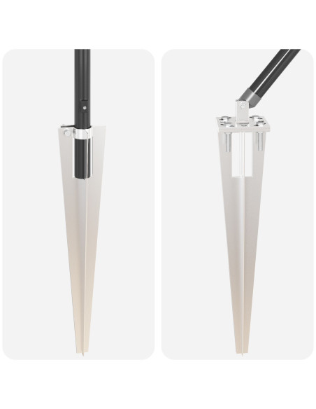 Set di Pali per Recinzione  Set di 26 Grigio Metallo