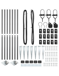 Palo della recinzione 7 pcs Grigio Acciaio 2
