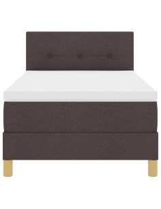 Letto a molle con materasso Marrone Scuro 100 x 200 cm Tessuto 2