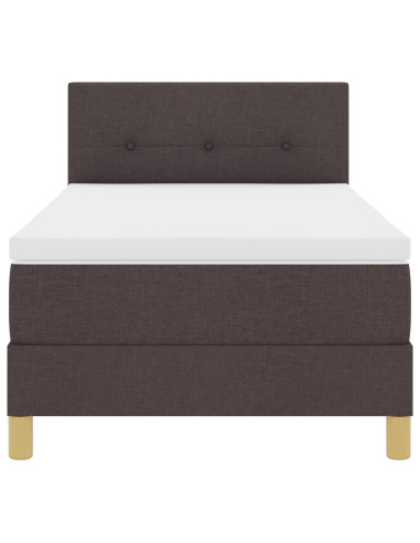 Letto a molle con materasso Marrone Scuro 100 x 200 cm Tessuto