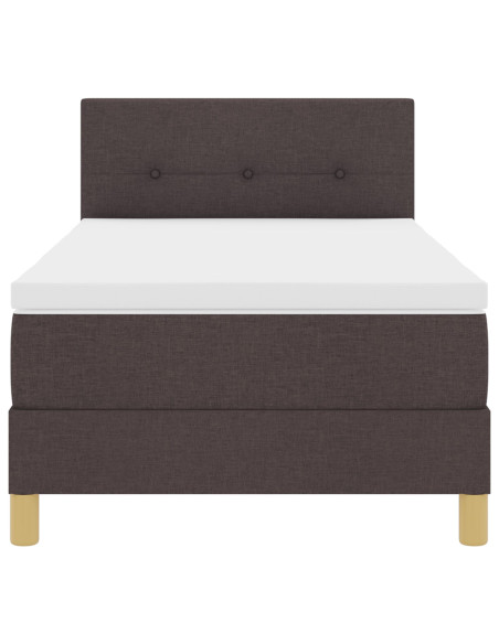 Letto a molle con materasso Marrone Scuro 100 x 200 cm Tessuto