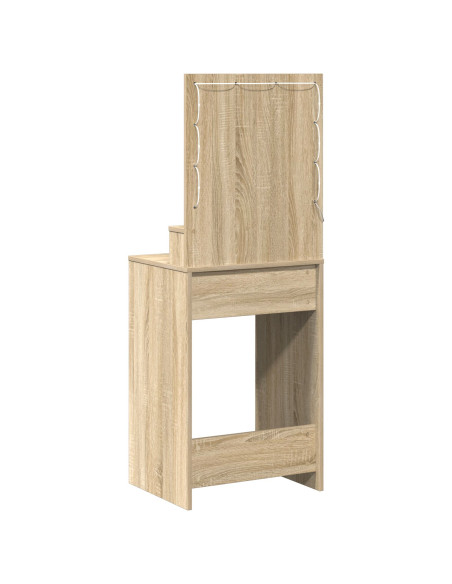 Toeletta vitaXL con luci LED Rovere Sonoma 50x41x135 cm