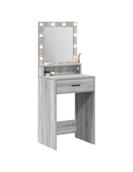 Toeletta  con luci LED Grigio Sonoma 50x41x135 cm