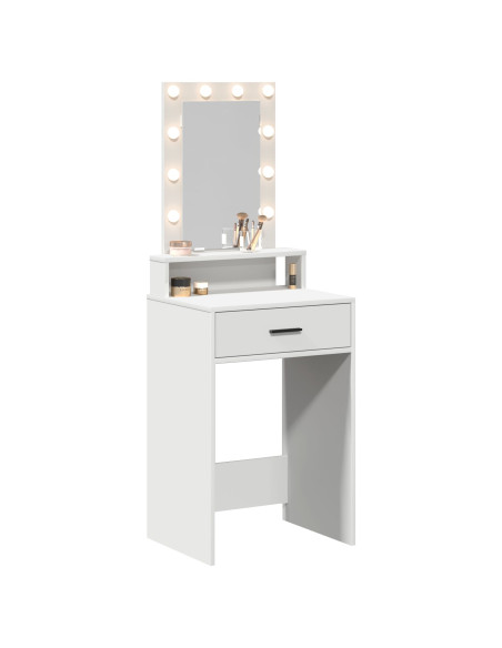 Toeletta vitaXL con luci LED Bianco 50x41x140 cm