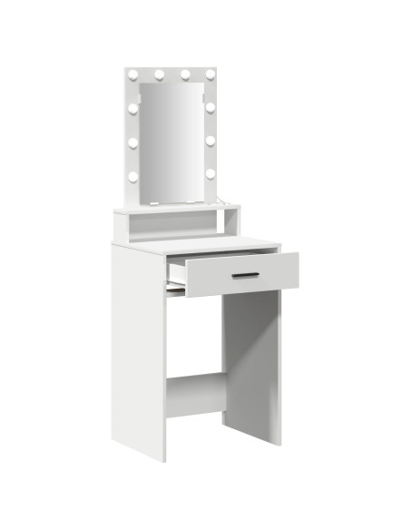 Toeletta vitaXL con luci LED Bianco 50x41x140 cm