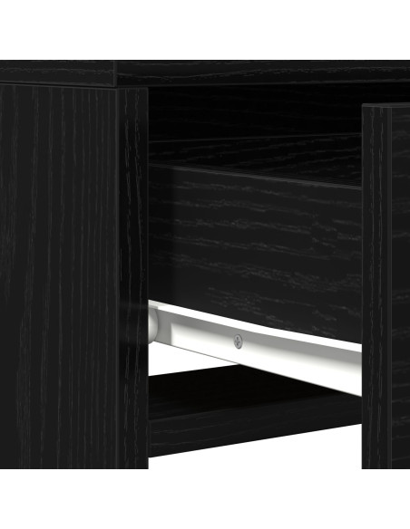 Tavolo da Trucco  con Luci LED Nero Rovere 50x41x140 cm