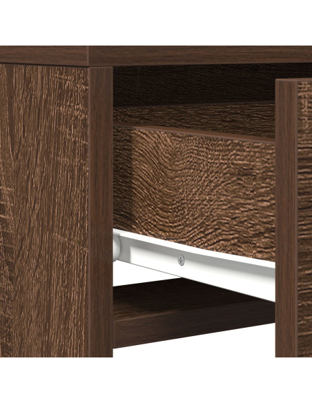 Tavolo da toeletta con luci LED Rovere marrone 50x41x140 cm