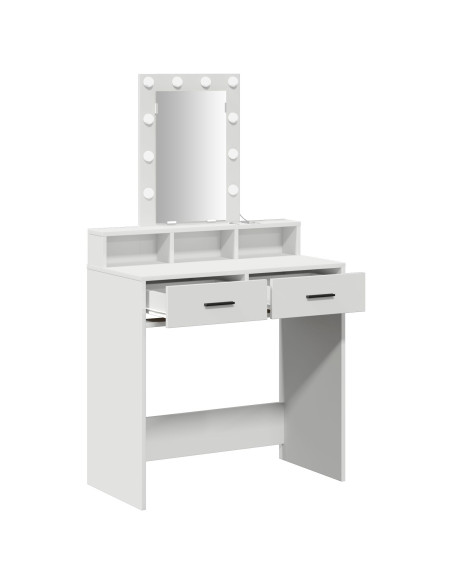 Toeletta  con luci LED bianca 79x41x140 cm