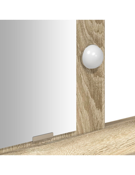 Tavolino toelettatura  con luci LED Rovere Sonoma 79x41x140 cm