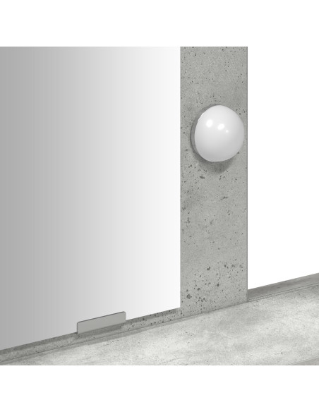 Tavolo da trucco vitaXL con luci LED Grigio cemento 79x41x140 cm