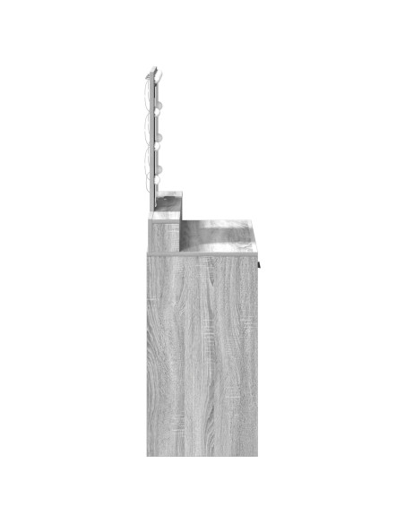 Tavolo da trucco con luci LED Grigio Sonoma 79x41x140 cm