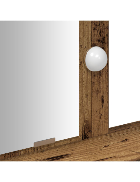 Toelettatura con luci LED in Legno Vecchio 79x41x140 cm
