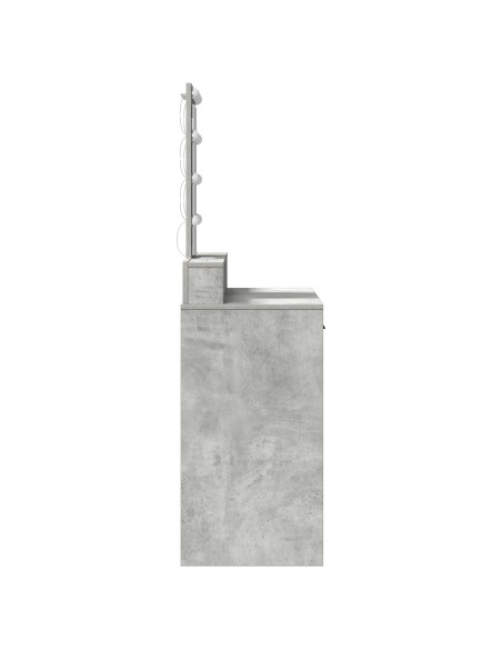 Tavolo da Toeletta con Luci LED Grigio Cemento 100x41x140 cm