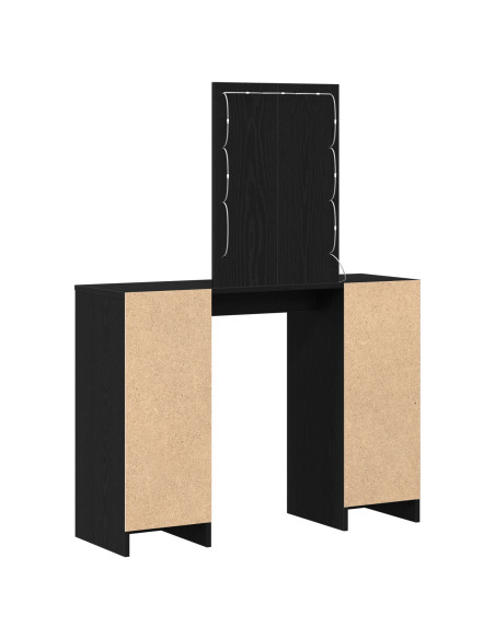 Tavolo da trucco  con luci LED Nero Rovere 102x33x135 cm