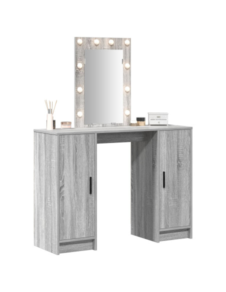 Tavolo da Trucco Grigio 102 x 33 x 135 cm Legno multistrato