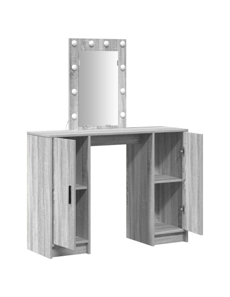 Tolette  con luci a LED Grigio Sonoma 102x33x135 cm