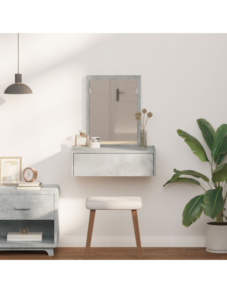 Tavolo da trucco appeso Grigio cemento 60x40x70 cm