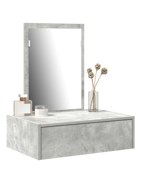Tavolo da trucco appeso Grigio cemento 60x40x70 cm