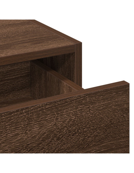 Tavolo da trucco a parete  in marrone rovere 60x40x70 cm