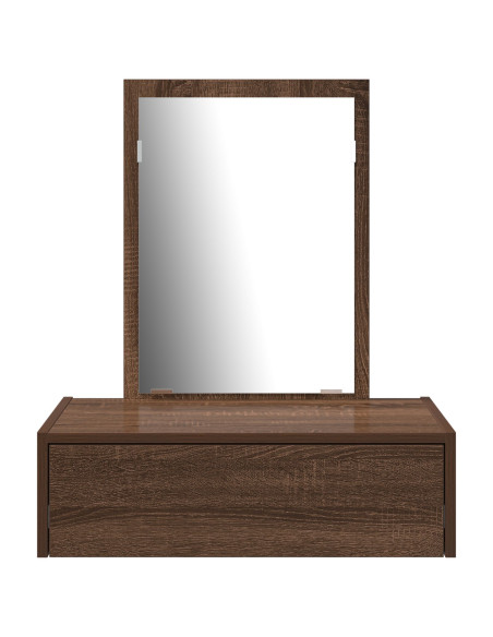Tavolo da trucco a parete  in marrone rovere 60x40x70 cm