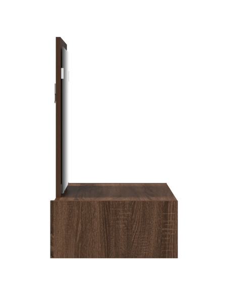 Tavolo da trucco a parete  in marrone rovere 60x40x70 cm