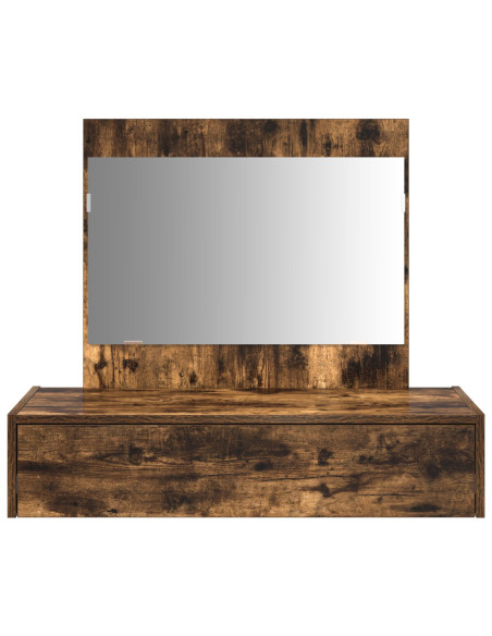 Tavolo da trucco da parete in rovere affumicato 83x40x70 cm