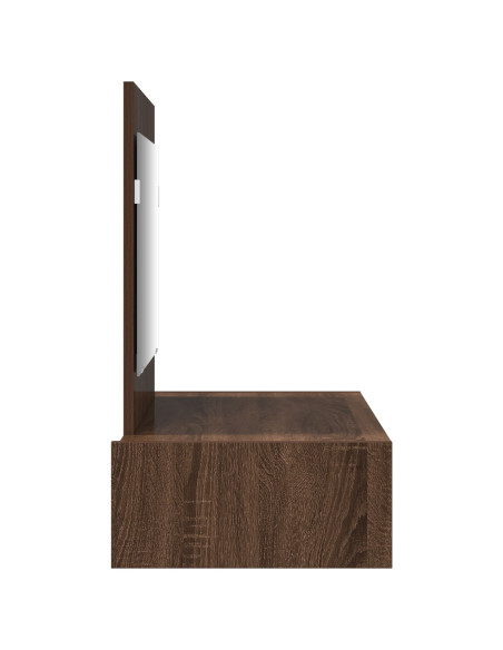 Tavolo da trucco a parete Marrone Rovere 83x40x70 cm