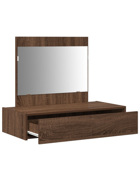 Tavolo da trucco a parete Marrone Rovere 83x40x70 cm