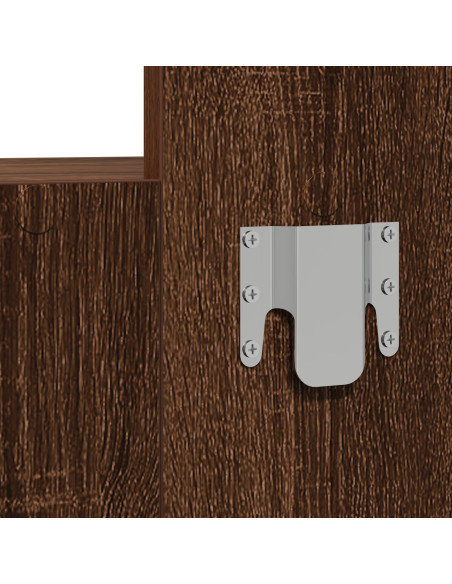 Tavolo da trucco a parete Marrone Rovere 83x40x70 cm