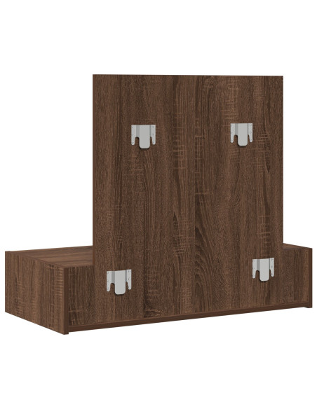 Tavolo da trucco a parete Marrone Rovere 83x40x70 cm