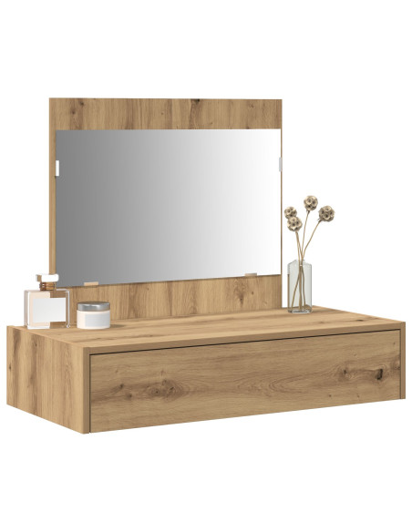 Tavolo da Trucco a Parete Rovere Artisan 83x40x70 cm