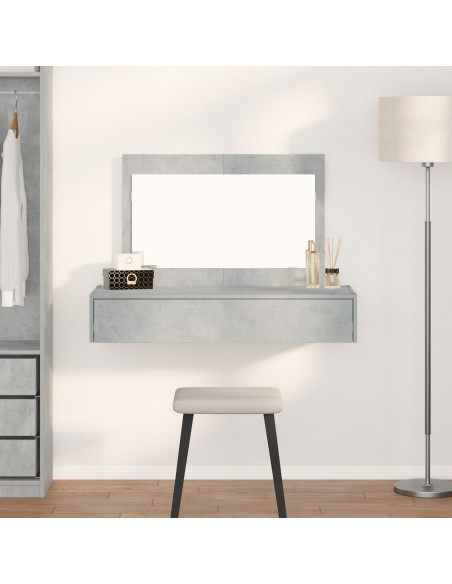 Tavolo da Trucco da Appendere Grigio Cemento 100x40x70 cm