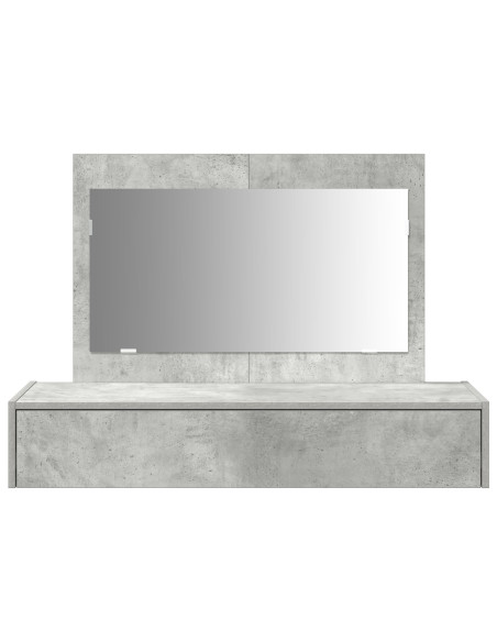 Tavolo da Trucco da Appendere Grigio Cemento 100x40x70 cm