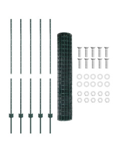 Recinzione con Posto Verde 1,4 x 10 m Acciaio e PVC 2