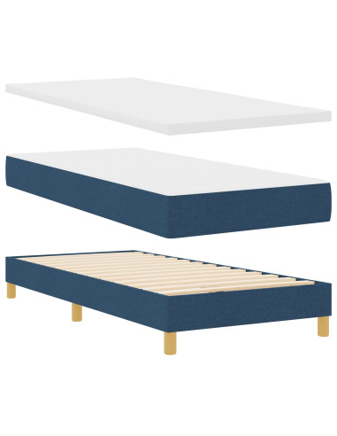 Letto a molle con materasso Blu 100 x 200 cm Tessuto