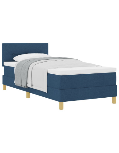 Letto a molle con materasso Blu 100 x 200 cm Tessuto
