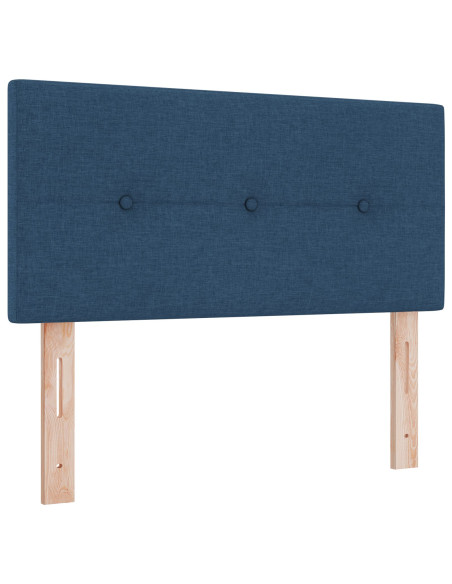 Letto a molle e materasso blu 100x200 cm in tessuto