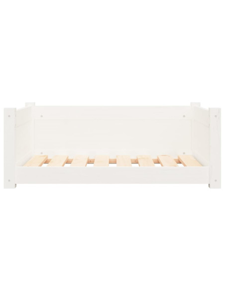 Cuccia per Cani Bianca 75,5x55,5x28cm in Legno Massello di Pino