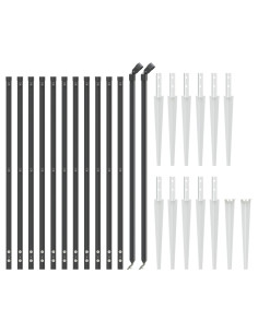 Recinzione Metallica con Picchetti Ancoraggio Antracite 1,1x25m 2