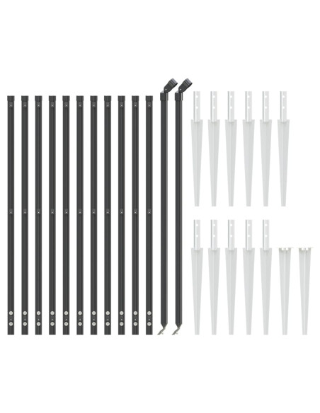 Recinzione Metallica con Picchetti Ancoraggio Antracite 1,1x25m