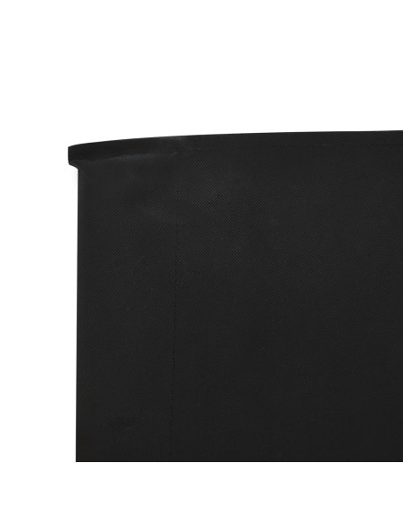 Paravento a 3 Pannelli in Tessuto 400x160 cm Nero